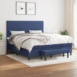 vidaXL Sommier à lattes de lit avec matelas Bleu 160x200 cm Tissu
