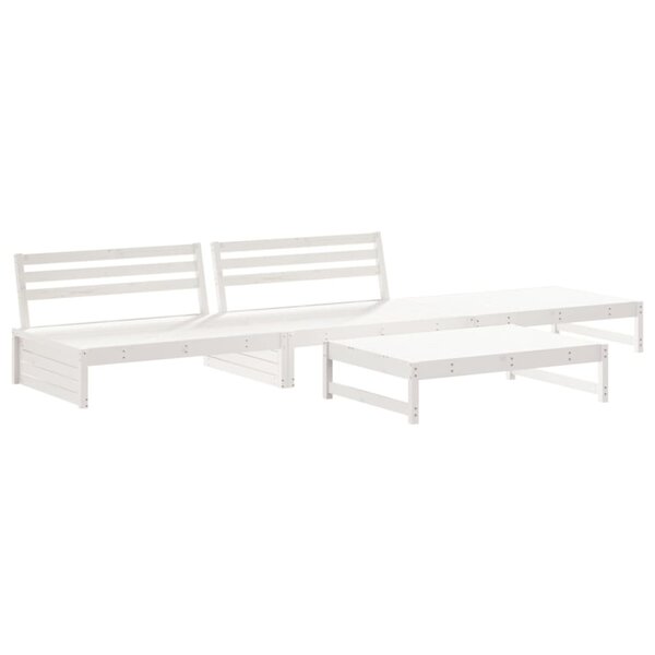 vidaXL Salon de jardin 4 Pièces blanc bois de pin massif