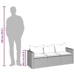 vidaXL Canapé de jardin 3 places avec coussins marron résine tressée