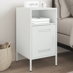 vidaXL Table de chevet blanc 36x39x68 cm acier laminé à froid