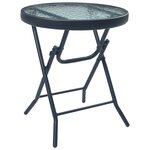 vidaXL Table de bistro Noir 40x46 cm Acier et verre