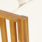 vidaXL Banc de jardin 3 places et coussins 179 cm Bois d'acacia massif