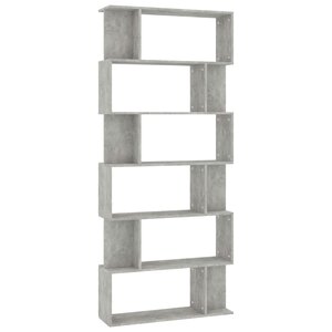 vidaXL Bibliothèque/Séparateur de pièce Gris béton Bois d'ingénierie