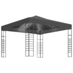 vidaXL Chapiteau de jardin avec lumières LED 3x3 m Anthracite