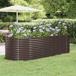 vidaXL Lit surélevé de jardin Acier enduit de poudre marron