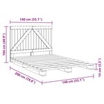 vidaXL Cadre de lit avec tête de lit 140x200 cm bois de pin massif
