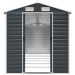 vidaXL Abri de jardin anthracite 191x640x198 cm acier galvanisé