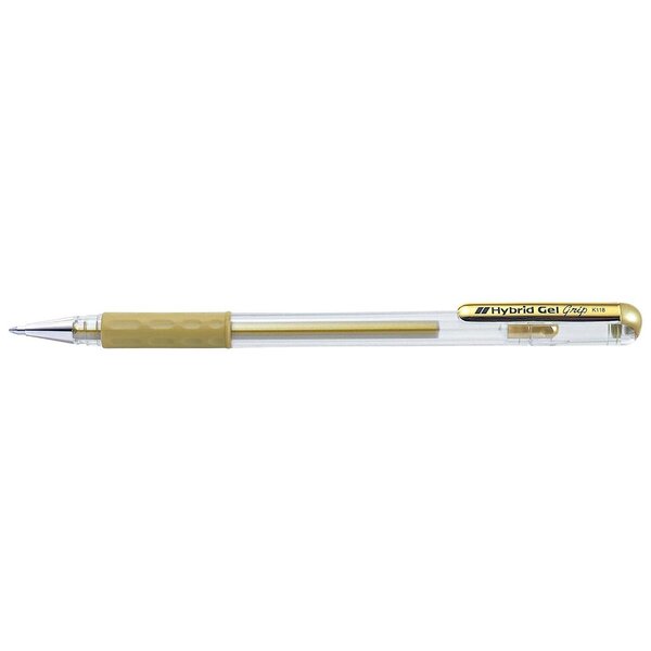 Stylo roller à encre hybrid gle grip metallic k118  or pentel