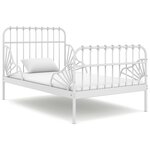 vidaXL Cadre de lit extensible Blanc Métal 80x130/200 cm