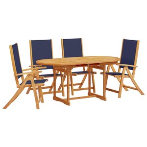 vidaXL Ensemble à manger de jardin 5Pièces bois d'acacia solide textilène