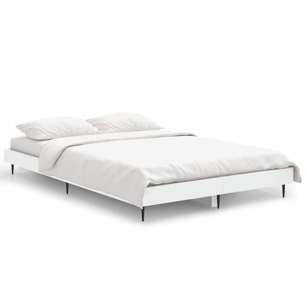 vidaXL Cadre de lit Blanc 120x190 cm bois d'ingénierie