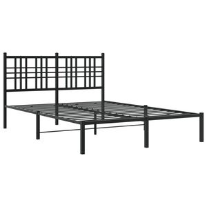vidaXL Cadre de lit métal avec tête de lit noir 120x190 cm