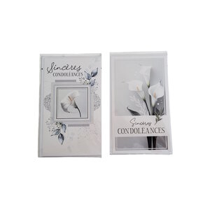 Carte De Voeux - Sincères Condoléances - Fleurs Visuel Aléatoire*