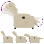 vidaXL Fauteuil inclinable Crème Tissu