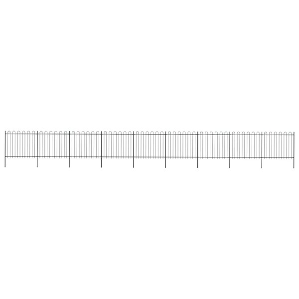 Vidaxl clôture de jardin avec dessus en cerceau acier 15 3x1 5 m noir