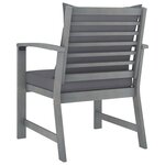 vidaXL Chaises de jardin 2 Pièces avec coussins gris foncé Bois d'acacia