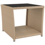 vidaXL Ensemble de salon de jardin 3 Pièces beige poly rotin et acier