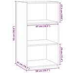vidaXL Buffet gris béton 50x41x93 cm bois d'ingénierie