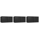 vidaXL Meubles TV suspendus 3 Pièces Noir 60x30x30 cm