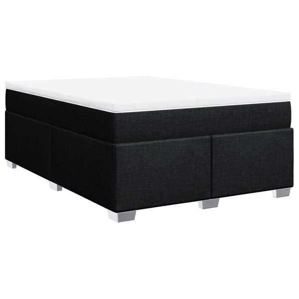vidaXL Sommier à lattes de lit avec matelas Noir 140x200 cm Tissu