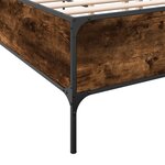 vidaXL Cadre de lit chêne fumé 200x200 cm bois d'ingénierie et métal