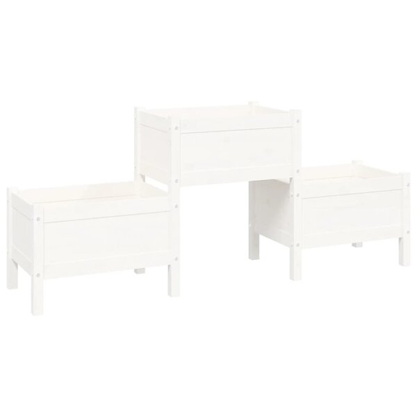 vidaXL Jardinière Blanc 178 5x44x75 cm Bois massif de pin