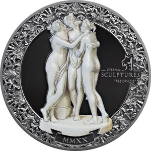 Pièce de monnaie en Argent 10 Dollars g 62.2 (2 oz) Millésime 2020 Eternal Sculptures TRE GRAZIE