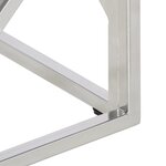 vidaXL Table basse argenté acier inoxydable et bois massif d'acacia