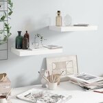 vidaXL Étagère murale flottante 2 Pièces Blanc brillant 40x23x3 8 cm MDF