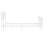 vidaXL Cadre de lit métal avec tête de lit/pied de lit blanc 193x203cm