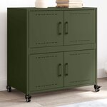 vidaXL Buffet vert olive 68 5x39x72 cm acier laminé à froid