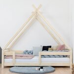 Lit cabane enfant TAHUKA 120 x 190 rouge brique