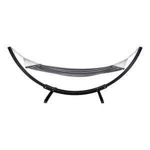 Hamac sur support en bois noir/gris/blanc