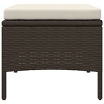 vidaXL Canapé de jardin 2 places avec table et tabourets marron rotin