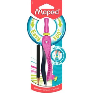 MAPED Compas bague KIDZ 360 sous blister, hauteur 8cm, chape tourne à 360 trace des cercles facilement.