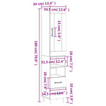 vidaXL Buffet haut Blanc 34 5x34x180 cm Bois d'ingénierie