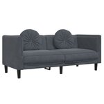 vidaXL Ensemble de canapés 3 Pièces avec coussins gris foncé velours