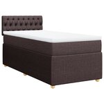 vidaXL Sommier à lattes de lit avec matelas Marron foncé 100x200 cm