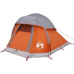 vidaXL Tente de camping à dôme 1 personne gris et orange imperméable