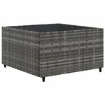 vidaXL Salon de jardin 10 Pièces avec coussins Gris Résine tressée