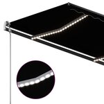 vidaXL Auvent automatique avec capteur de vent LED 3 5x2 5m Anthracite