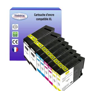 8 Cartouches compatibles avec Canon PGI2500XL (2Bk/2C/2M/2Y) - T3AZUR