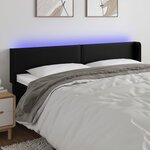 vidaXL Tête de lit à LED Noir 163x16x78/88 cm Similicuir