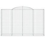 vidaXL Paniers à gabions arqués 15 Pièces 300x50x180/200 cm fer galvanisé