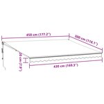 vidaXL Auvent rétractable automatique bordeaux 450x300 cm