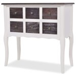 vidaXL Armoire de console 6 tiroirs Marron et blanc Bois