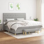 vidaXL Sommier à lattes de lit avec matelas Gris clair 200x200cm Tissu