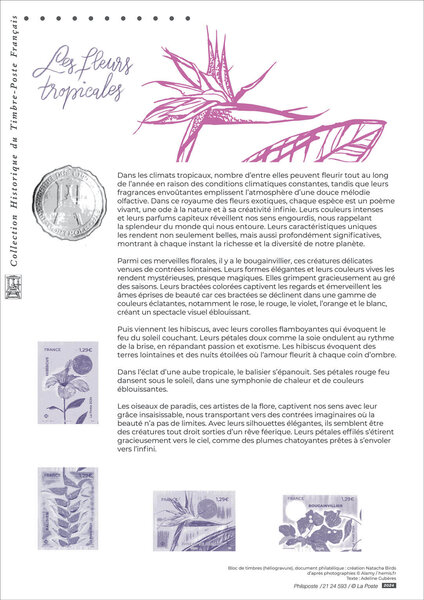 Document philatélique - Fleurs tropicales