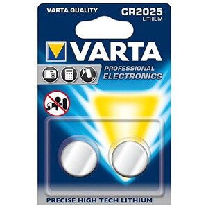 blister de 2 Piles Lithium 6025 CR2025 VARTA