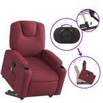 vidaXL Fauteuil inclinable de massage Rouge bordeaux Tissu